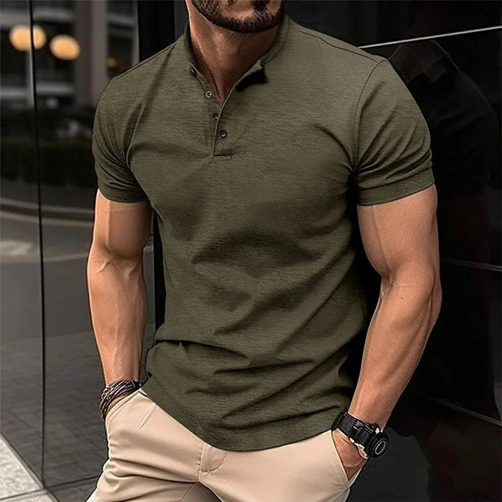 Men's Short Sleeve Henley Shirt | Button Placket Front