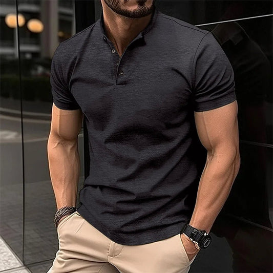 Men's Short Sleeve Henley Shirt | Button Placket Hero