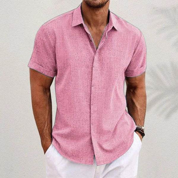 Men's Short Sleeve Linen Blend Casual Shirt | Tapered Fit Lifestyle