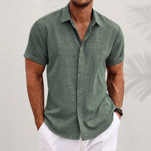 Men's Short Sleeve Linen Shirt | Relaxed Summer Fit Back