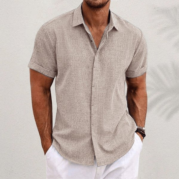 Men's Short Sleeve Linen Shirt | Relaxed Summer Fit Front