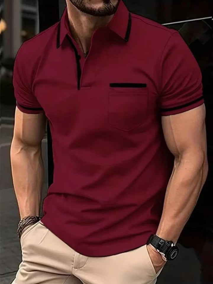Men's Short Sleeve Polo Shirt | Chest Pocket Back