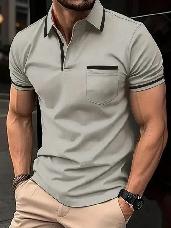Men's Short Sleeve Polo Shirt | Chest Pocket Front