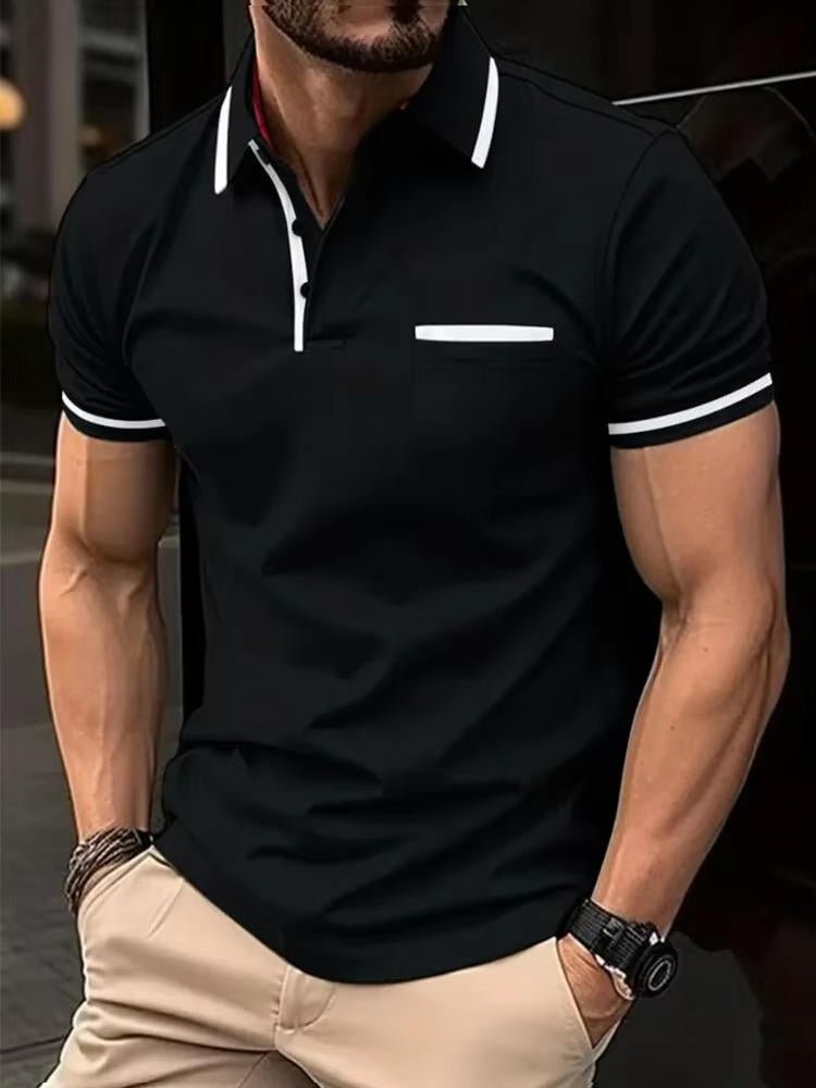 Men's Short Sleeve Polo Shirt | Chest Pocket Side