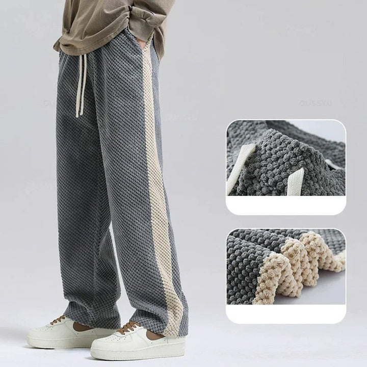Men's Side Stripe Corduroy Pants | Drawstring Jogger Detail
