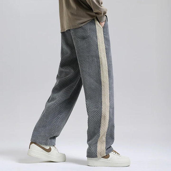 Men's Side Stripe Corduroy Pants | Drawstring Jogger Side