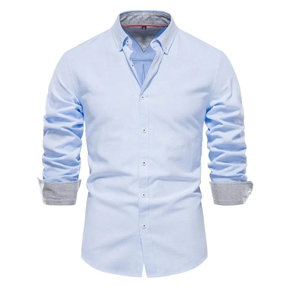 Men's Sleek Slim-Fit Shirt | Double Collar Comfort Angle