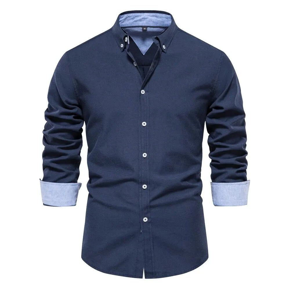Men's Sleek Slim-Fit Shirt | Double Collar Comfort Detail