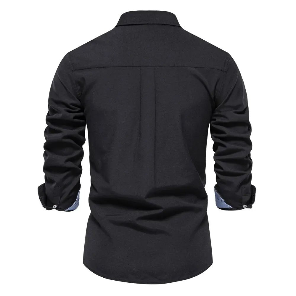 Men's Sleek Slim-Fit Shirt | Double Collar Comfort Front