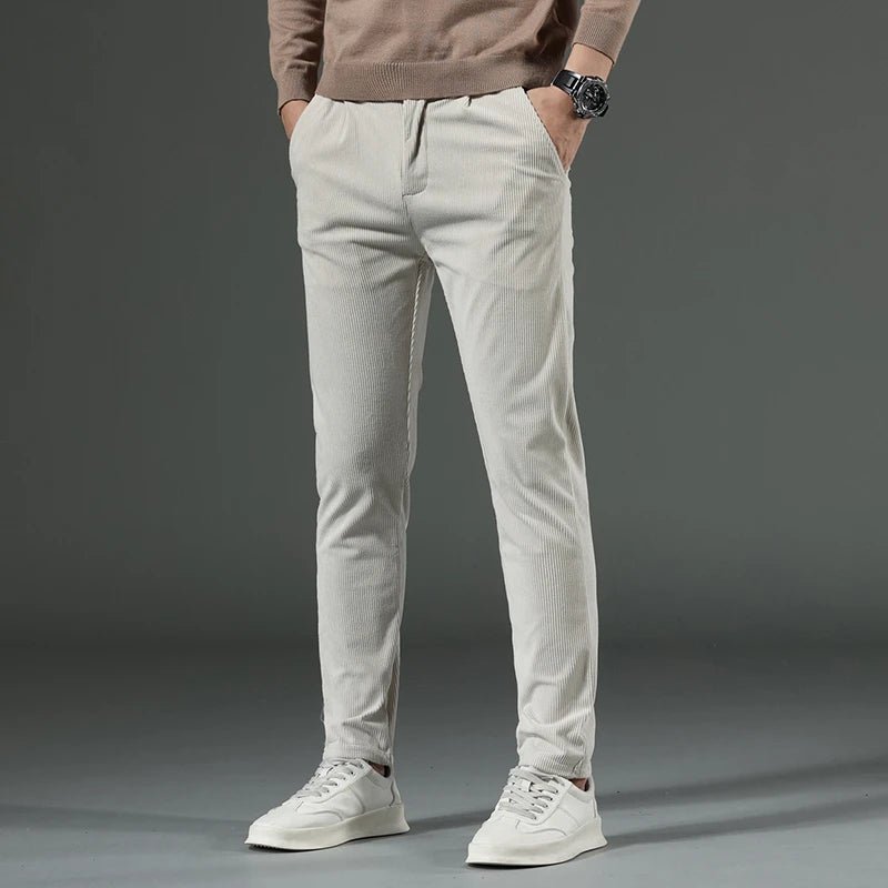 Men's Slim Fit Corduroy Pants | Cotton Dress Trouser Lifestyle