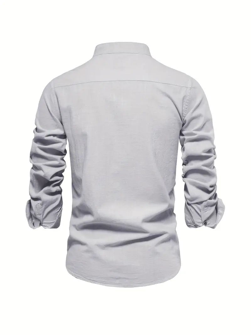 Men's Slim Fit Mandarin Collar Shirt | Smart Office Alternate