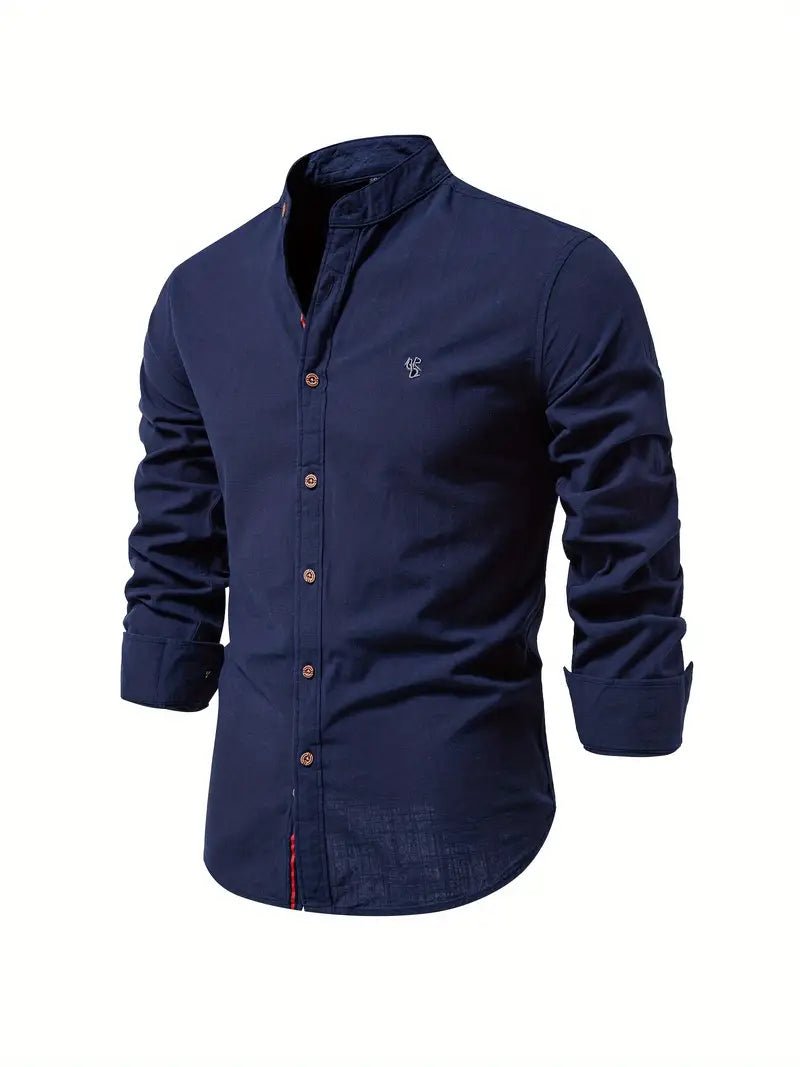 Men's Slim Fit Mandarin Collar Shirt | Smart Office Lifestyle