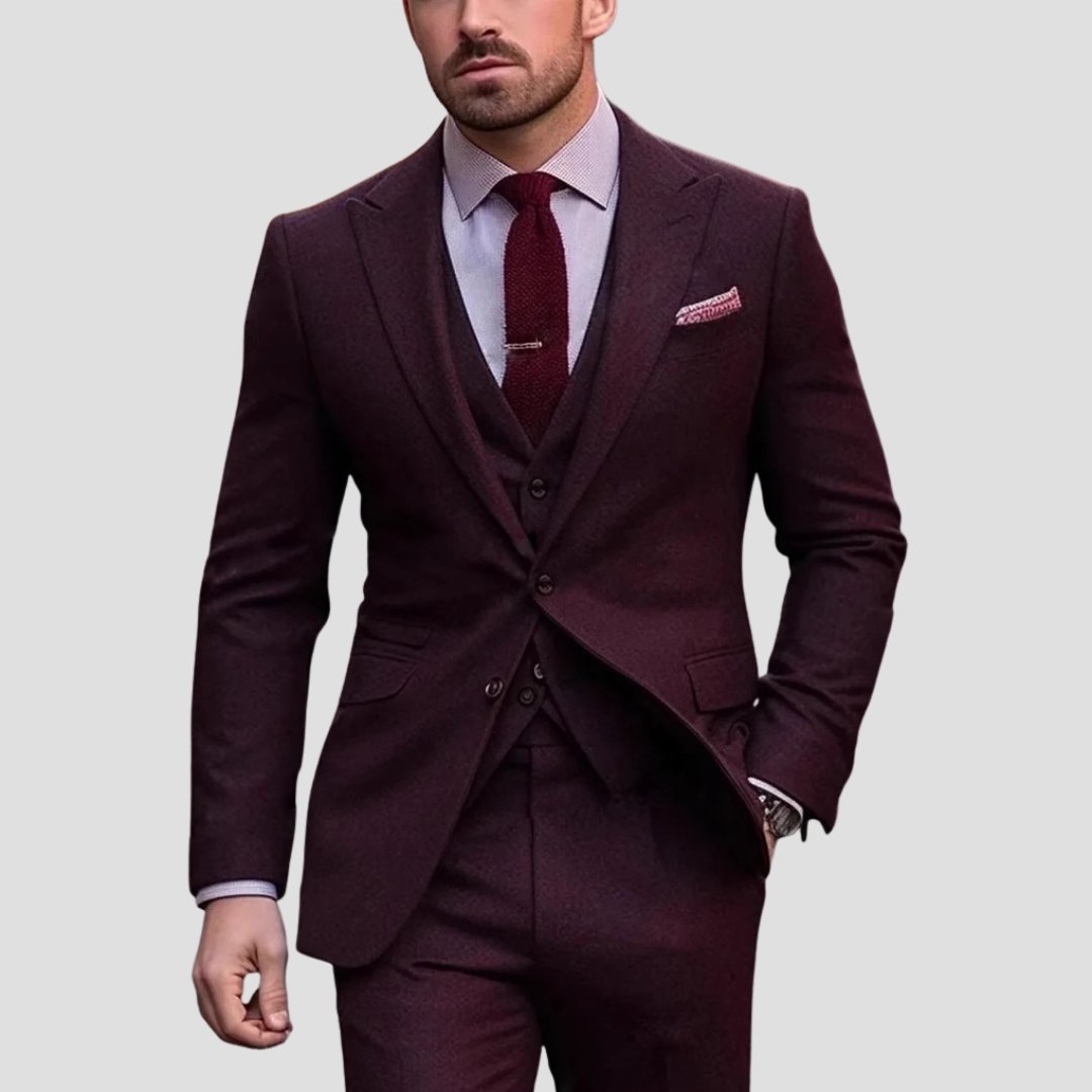 Men's Slim Fit Waistcoat Suit | Three-Piece Formal Set Detail