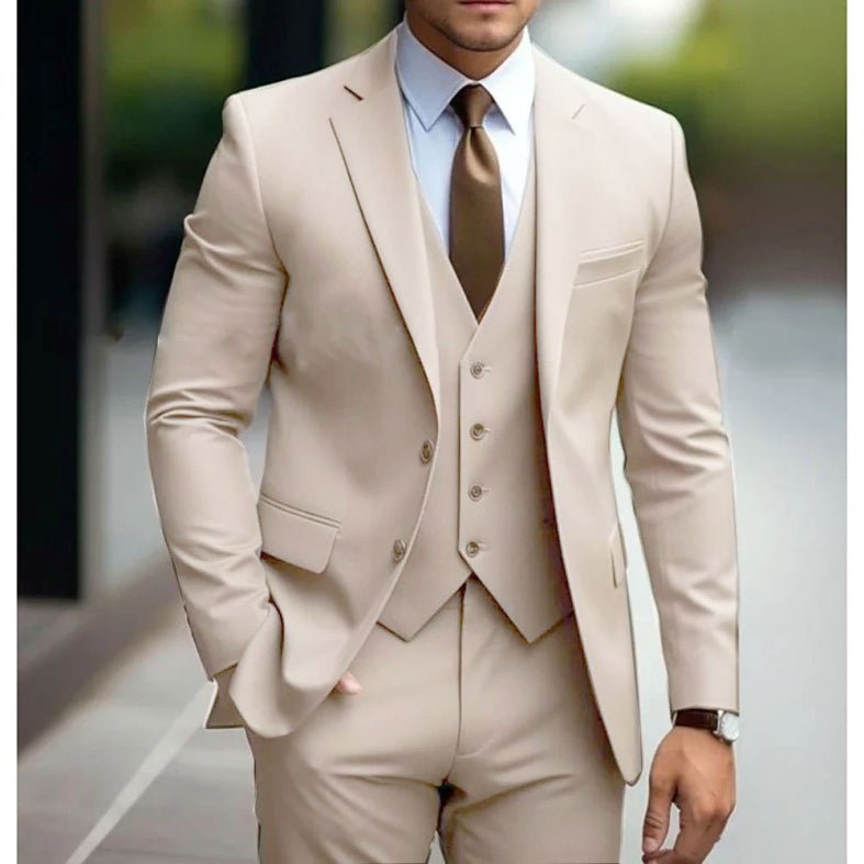 Men's Slim Fit Waistcoat Suit | Three-Piece Formal Set Side