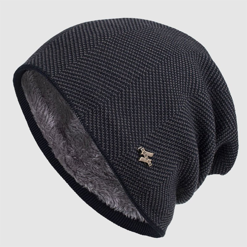 Men's Slouchy Textured Knit Beanie | Warm Lined Hero