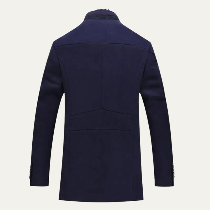 Men's Smart Casual Wool Trench Coat | Stand Collar Detachable Bib Back