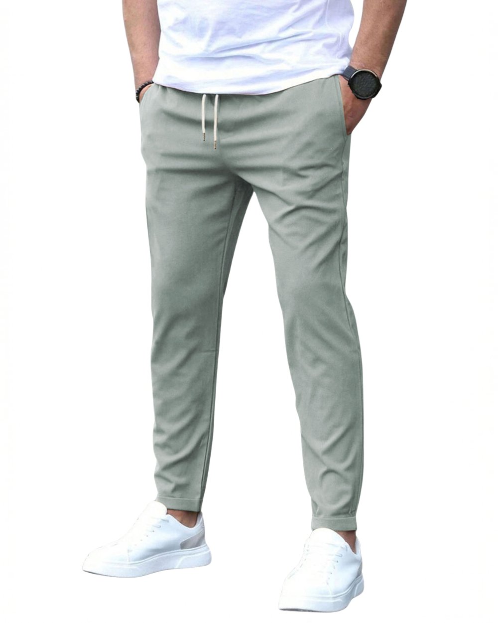 Men's Stretch Cotton Drawstring Pants Full