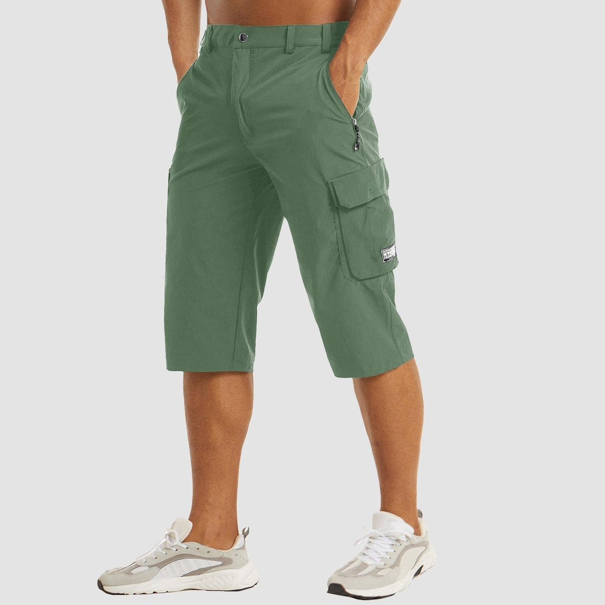 Men's Stretch Fit Cargo Shorts | Side Pocket Utility Angle