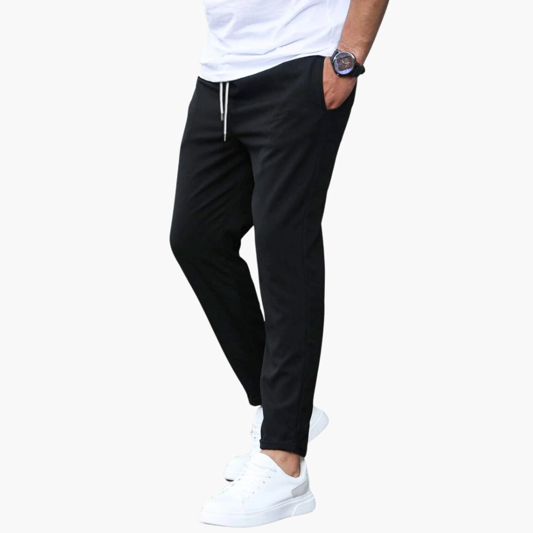 Men's Stretch Pants | Tapered Drawstring Comfort Fit Lifestyle