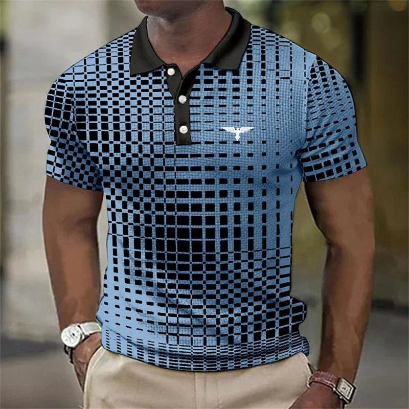 Men's Stretch Pixel Polo Top Front