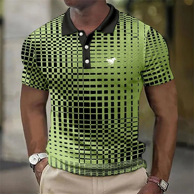 Men's Stretch Pixel Polo Top Lifestyle