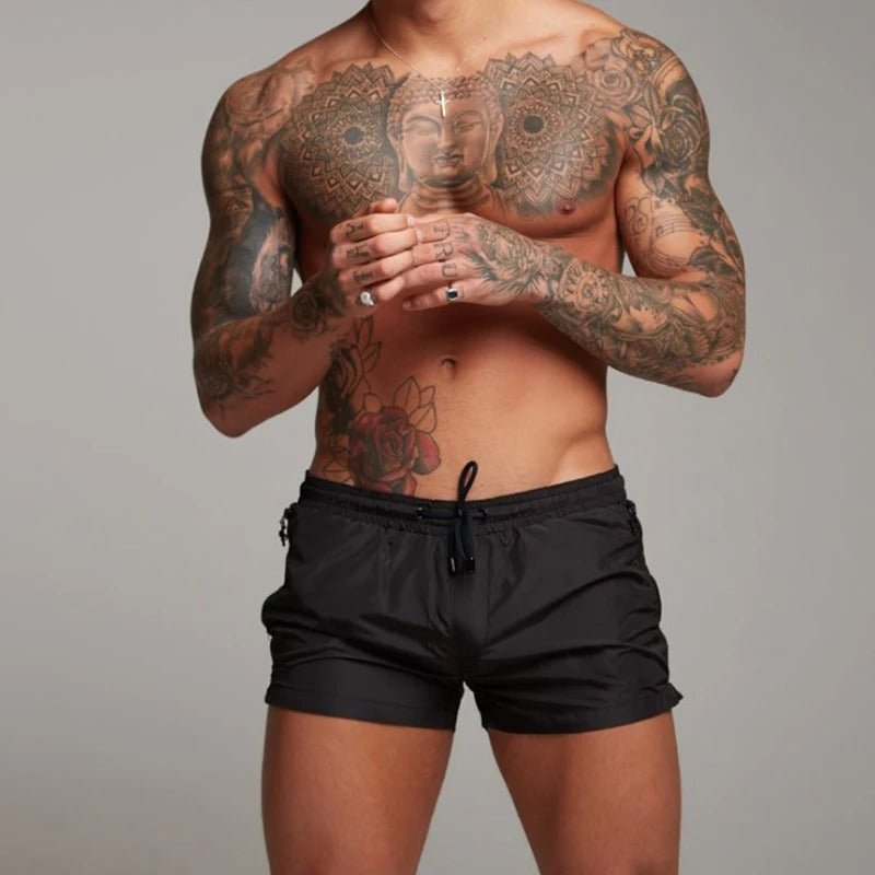 Men's Stretch Quick-Dry Swim Trunks | Drawstring Waist Back