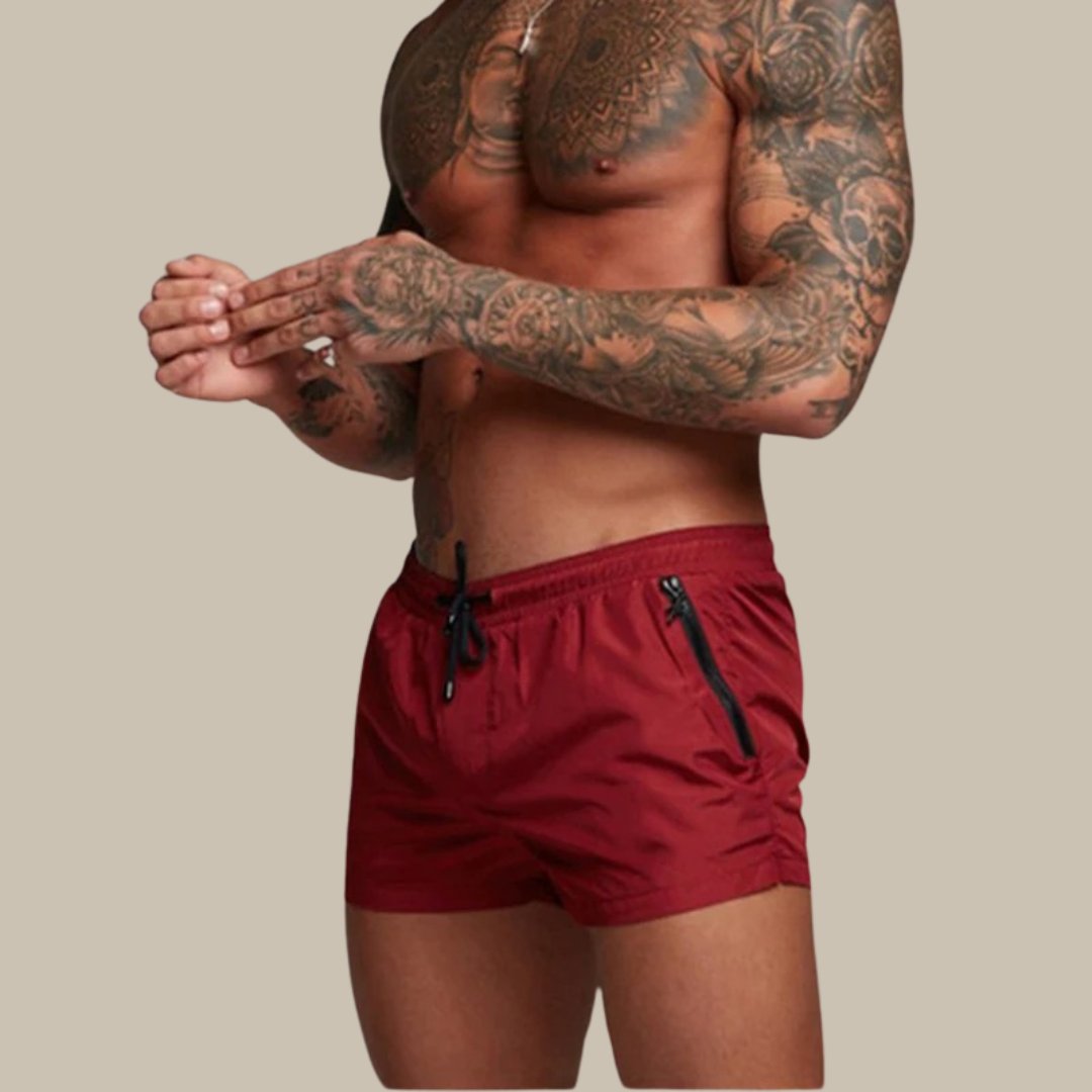 Men's Stretch Quick-Dry Swim Trunks | Drawstring Waist Close Up