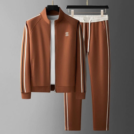 Men's Stripe Tracksuit Set | Zip Jacket & Joggers Hero