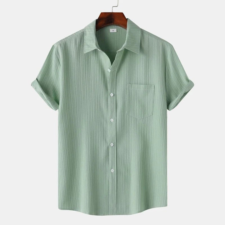 Men's Striped Linen Blouse Shirt | Classic Fit Alternate