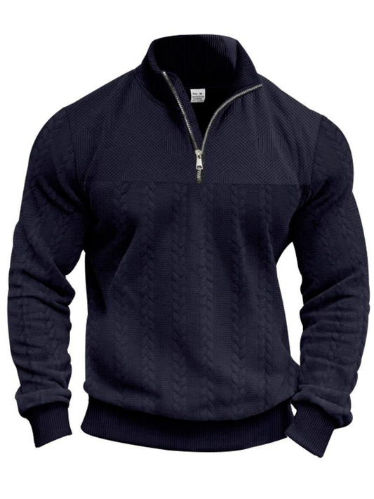 Men's Stylish Half Zip Pullover | Quarter-Zip Stand Collar Hero