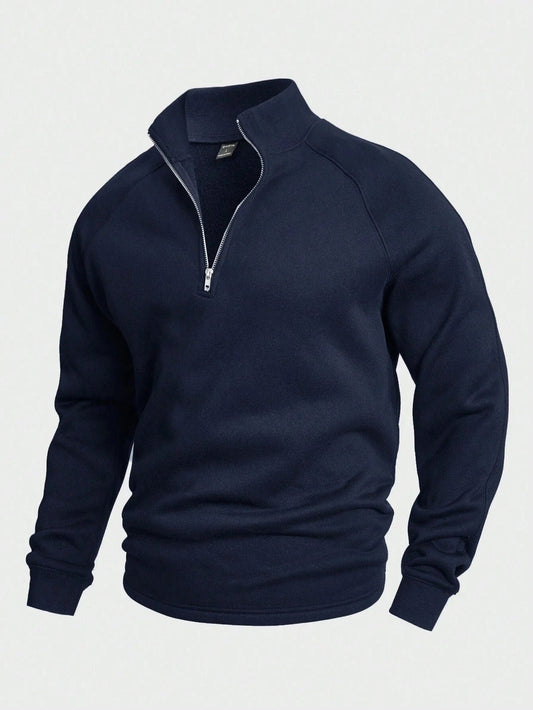 Men's Stylish Zip High Neck Sweater | Layering Knit Fit Hero