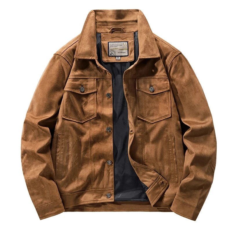 Men's Suede Jacket | Dual Chest Pocket Relaxed Fit Hero