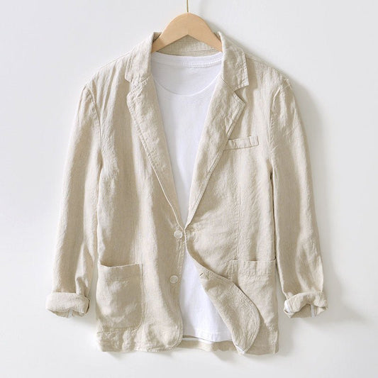 Men's Tailored Linen Blazer | Notch Lapel Hero