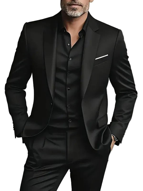 Men's Tailored Slim Fit Two-Piece Suit | Formal Office Back