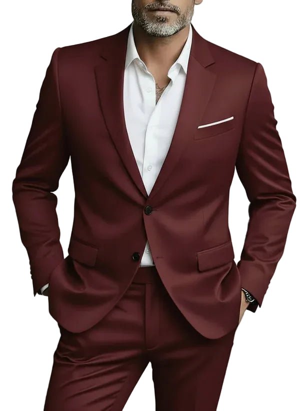 Men's Tailored Slim Fit Two-Piece Suit | Formal Office Front