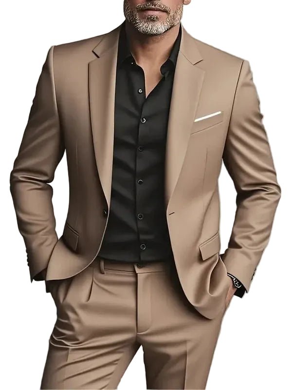 Men's Tailored Slim Fit Two-Piece Suit | Formal Office Side