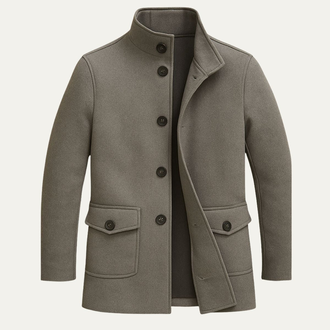 Men's Tailored Wool Overcoat | Flap Pocket Smart Fit Hero