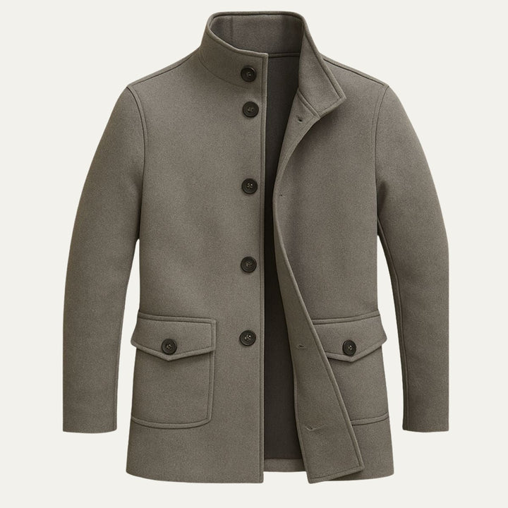 Men's Tailored Wool Overcoat | Flap Pocket Smart Fit Hero
