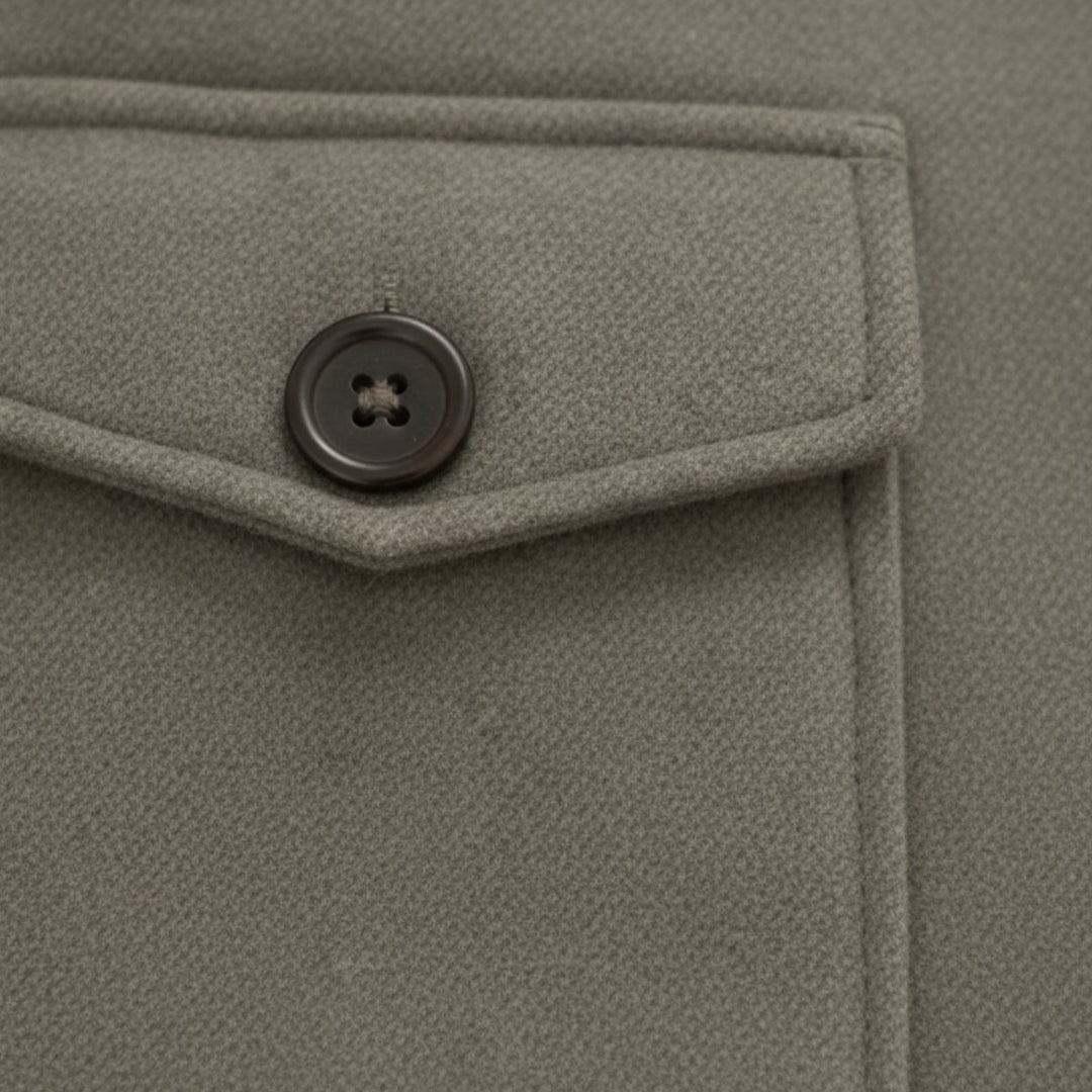 Men's Tailored Wool Overcoat | Flap Pocket Smart Fit Side