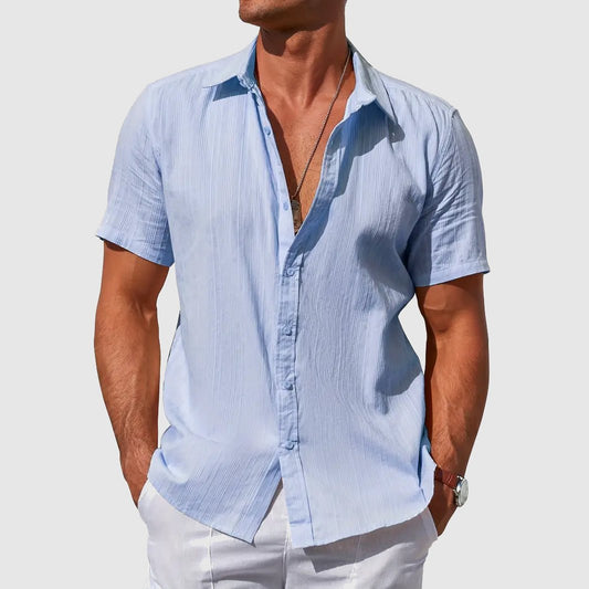 Men's Textured Linen Top Hero