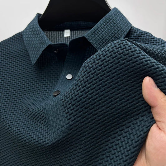 Men's Textured Weave Polo Shirt | Short Sleeve Hero