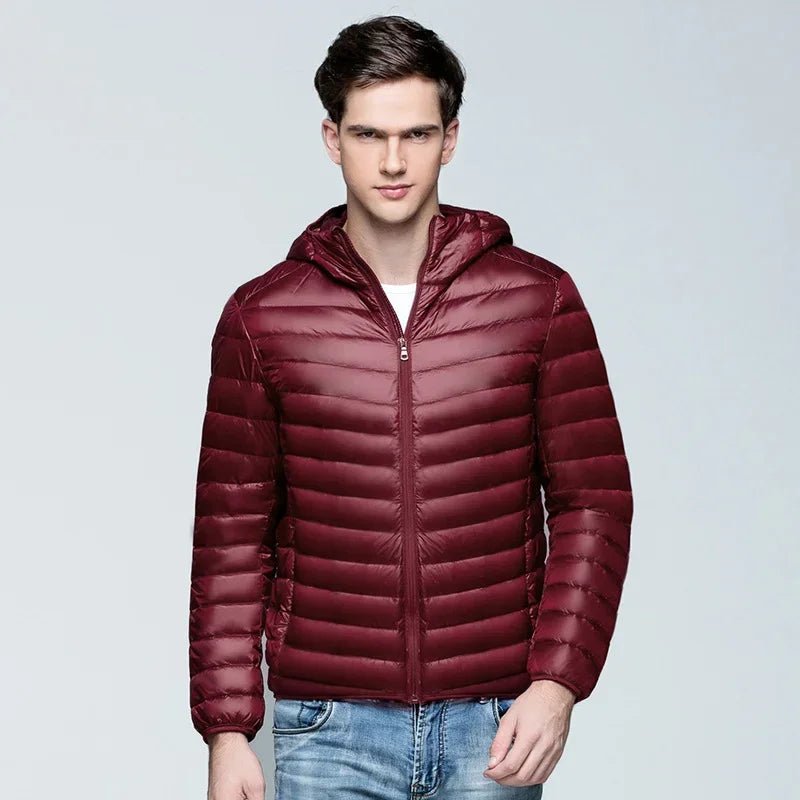 Men's Ultralight Quilted Puffer Jacket | Hooded Winter Warmth Detail