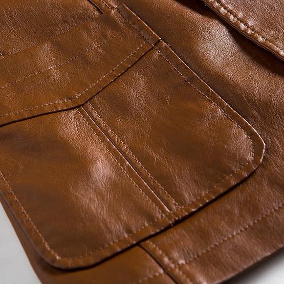 Men's Vegan Leather Blazer | Notched Lapel Tailored Fit Angle