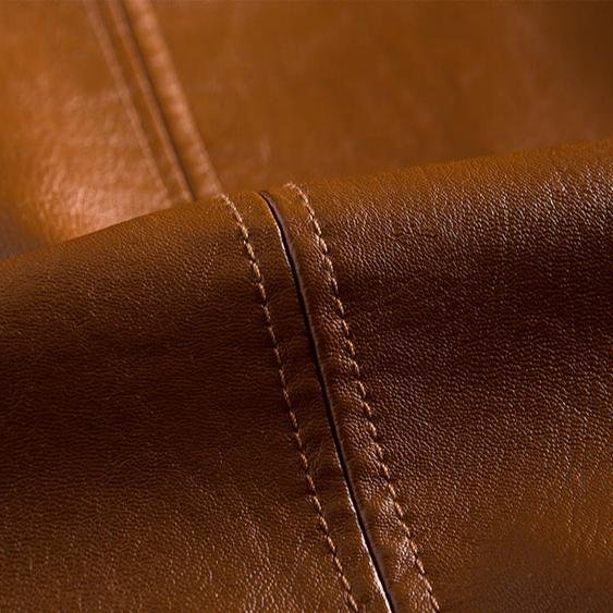 Men's Vegan Leather Blazer | Notched Lapel Tailored Fit Close Up