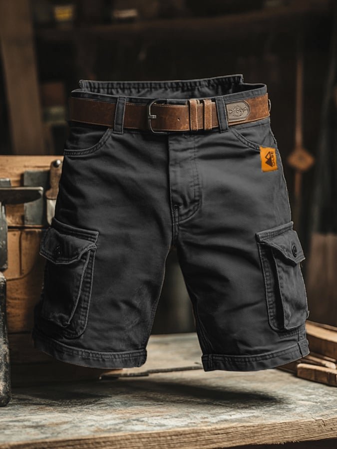 Men's Vintage Cargo Shorts Pants Detail