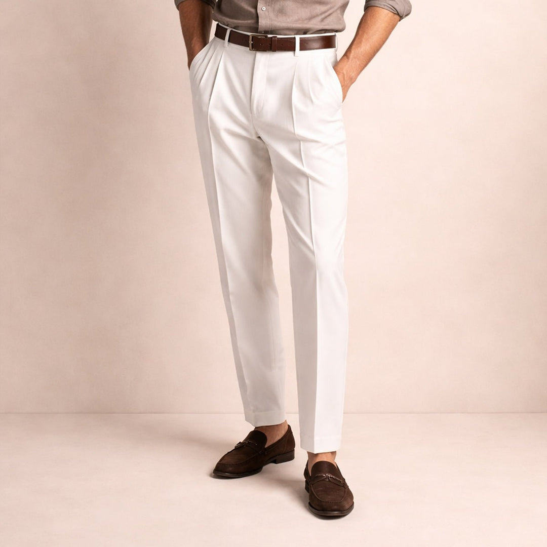 Men's Vintage Classic Tailored Pleated Pants | Double Forward Pleat Alternate