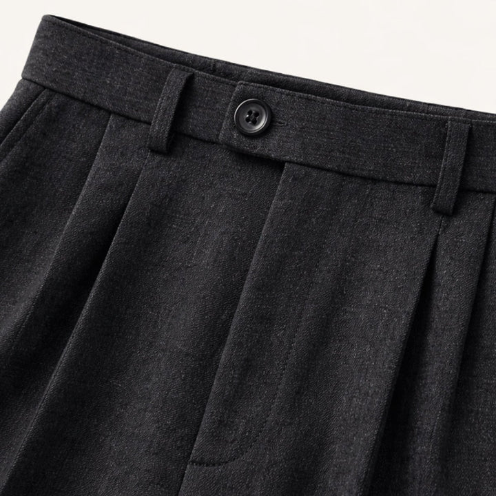 Men's Vintage Classic Tailored Pleated Pants | Double Forward Pleat Detail