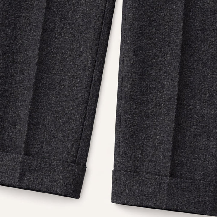Men's Vintage Classic Tailored Pleated Pants | Double Forward Pleat Side