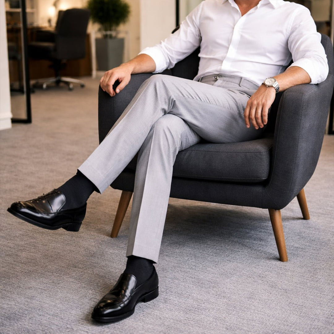 Men's Vintage Classic Tailored Pleated Pants | Double Forward Pleat View 12