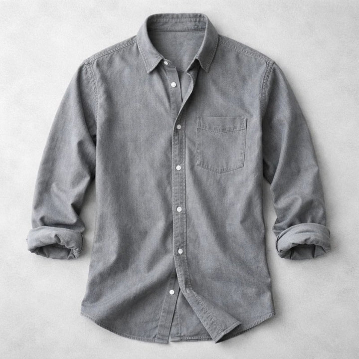 Men's Vintage Cotton Chambray Shirt Top Lifestyle